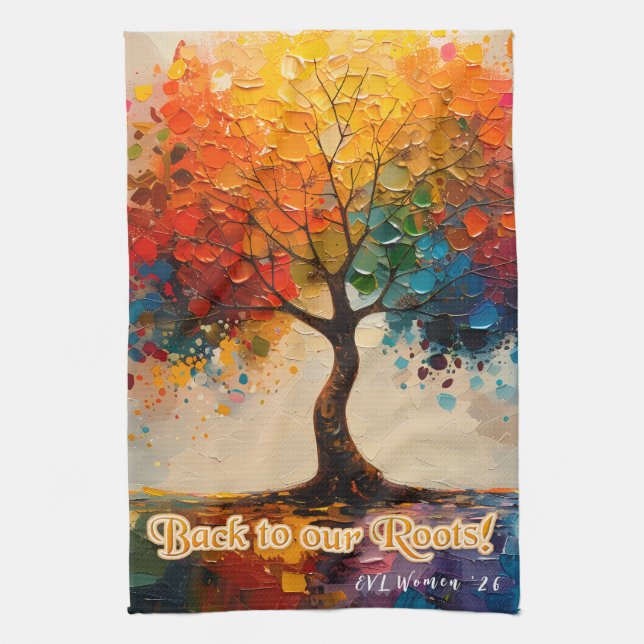 Belles serviettes de cuisine de l'Arbre de Vie (Vertical)