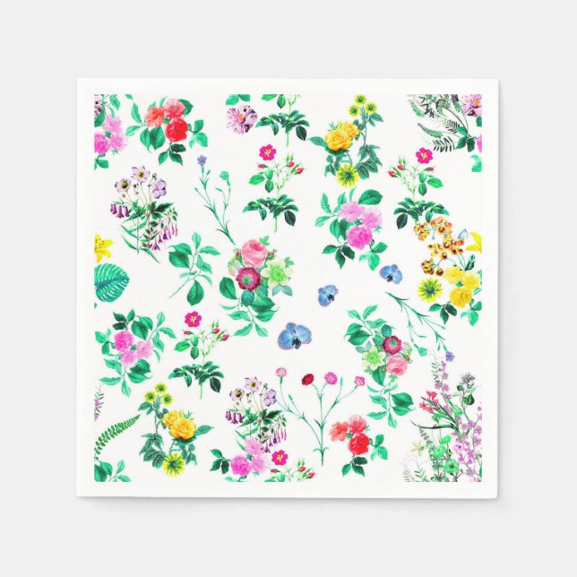 Belles serviettes en papier floral (Devant)