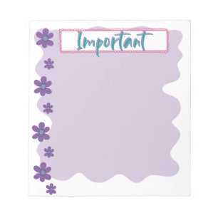 Belles violettes Bloc-notes important