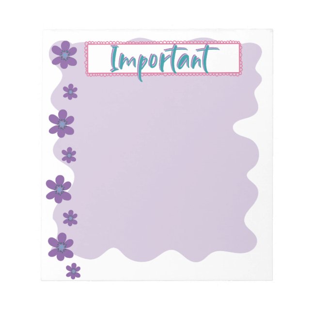 Belles violettes Bloc-notes important (Devant)