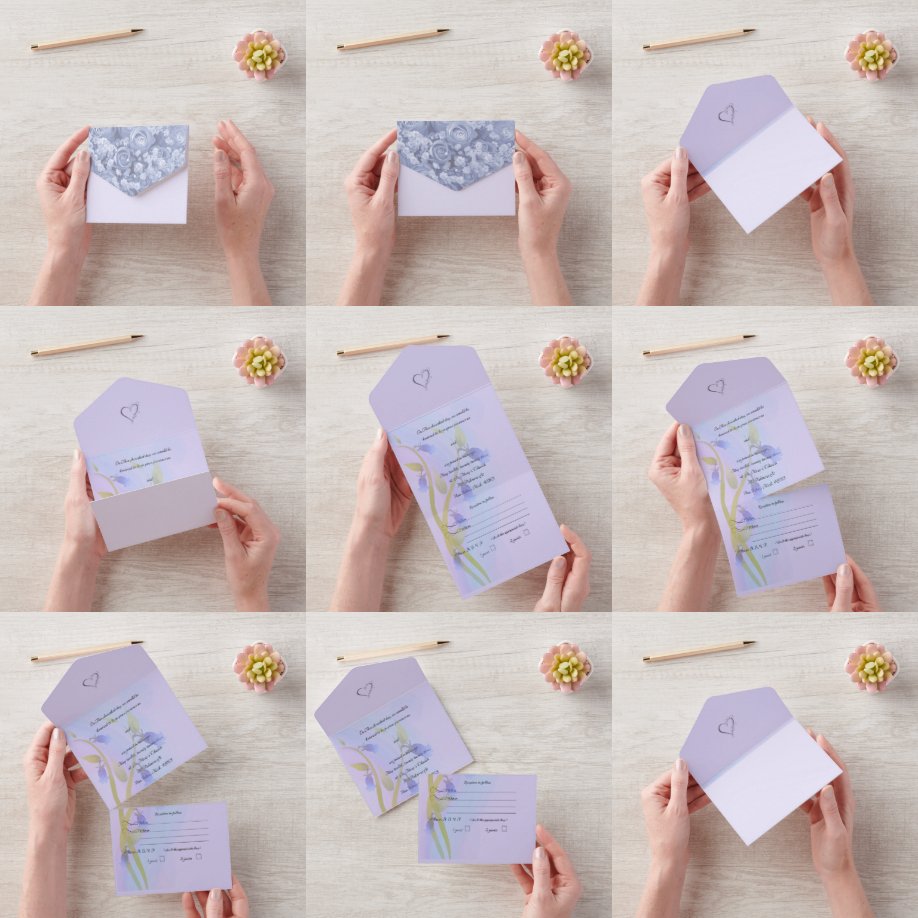 Bells Bleues tout en un mariage Invitation