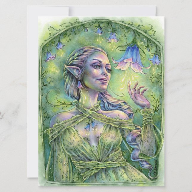Bellz Art Card Fae Elf Magic Imaginaire Fleur Forê (Devant)