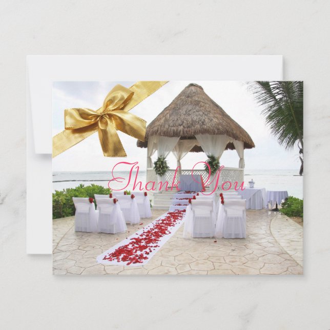 Belvédère sur le Merci Card2 de mariage de plage (Devant)
