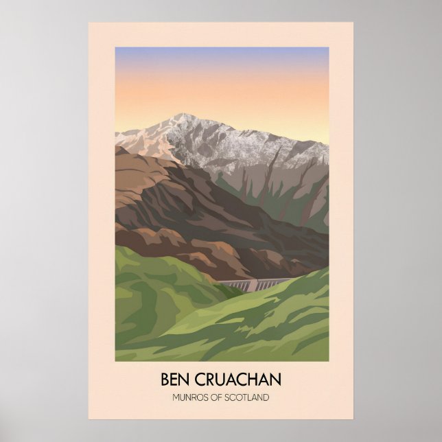 Ben Cruachan Affiche de voyage des Munros d'Écosse (Devant)