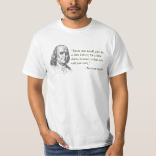 Ben Franklin sur le T-shirt de liberté