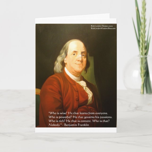 Ben Franklin (What Is Wise) Cité Cadeaux & Cartes (Devant)
