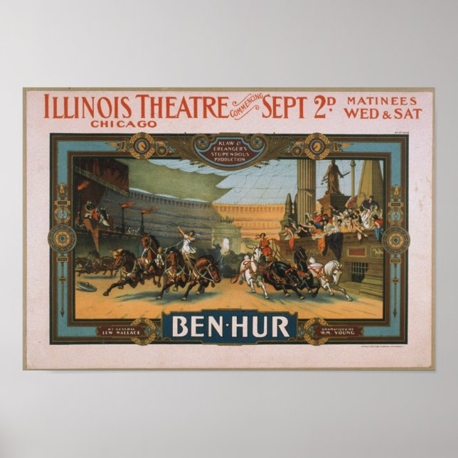 BEN HUR VINTAGE THÉÂTRE POSTER REPRISE (Devant)