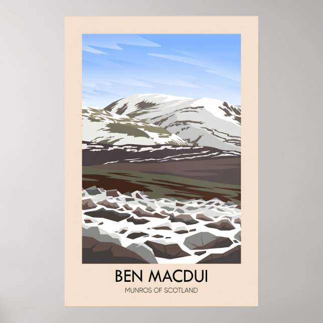 Ben Macdui Munros d'Écosse Affiche de voyage (Devant)