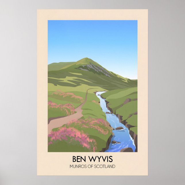 Ben Wyvis Munros d'Écosse Affiche (Devant)