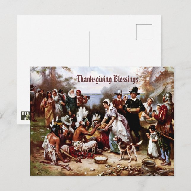 Bénédiction d'action de grâce. Carte postale Art (Devant / Derrière)