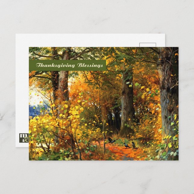 Bénédiction d'action de grâce. Carte postale Art (Devant / Derrière)