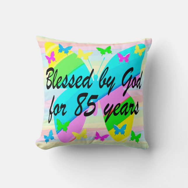 BÉNÉDICTION DE JOLIE DIEU 85E ANNIVERSAIRE COUSSIN (Recto)