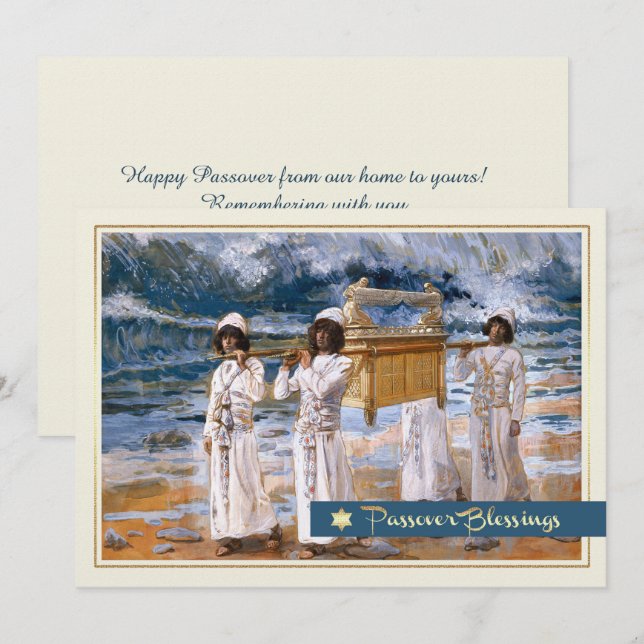 Bénédiction de la Pâque. Carte de voeux pour les b (Devant / Derrière)