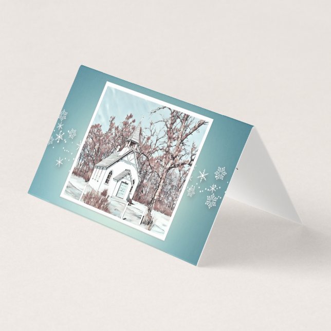 Bénédiction de Noël - Eglise de neige - Turquoise (Front)