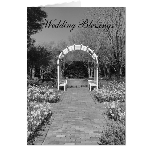 Bénédiction mariage Jardin noir et blanc avec arc (Devant)
