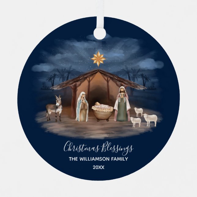 Bénédictions de Noël Ornement en céramique chrétie (Recto)