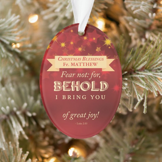 Bénédictions de Noël pour Prêtre Etoiles Rouges et (Arbre)