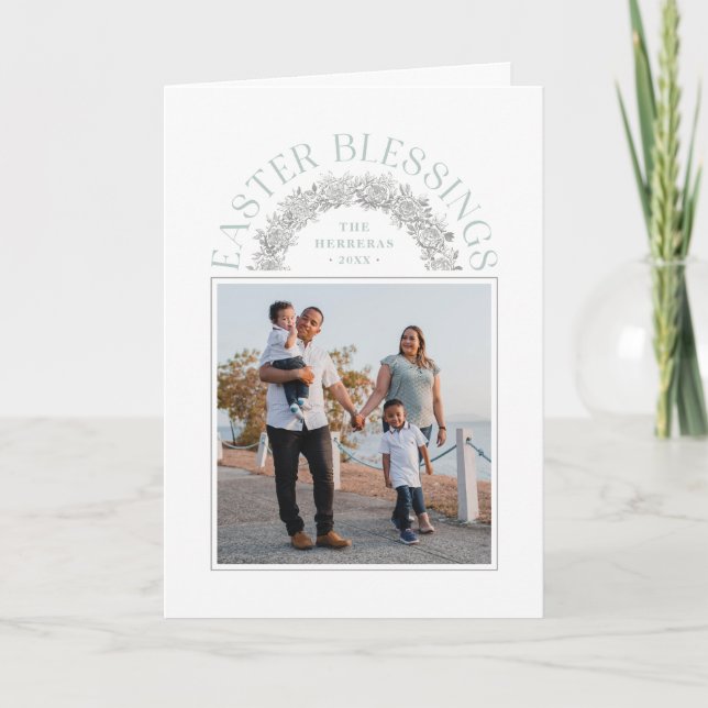 Bénédictions de Pâques Carte photo d'arc de couron (Devant)