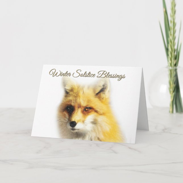 Bénédictions du solstice d'hiver Renard et carte d (Devant)