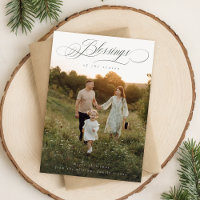 Bénédictions minimaliste de la famille photo carte