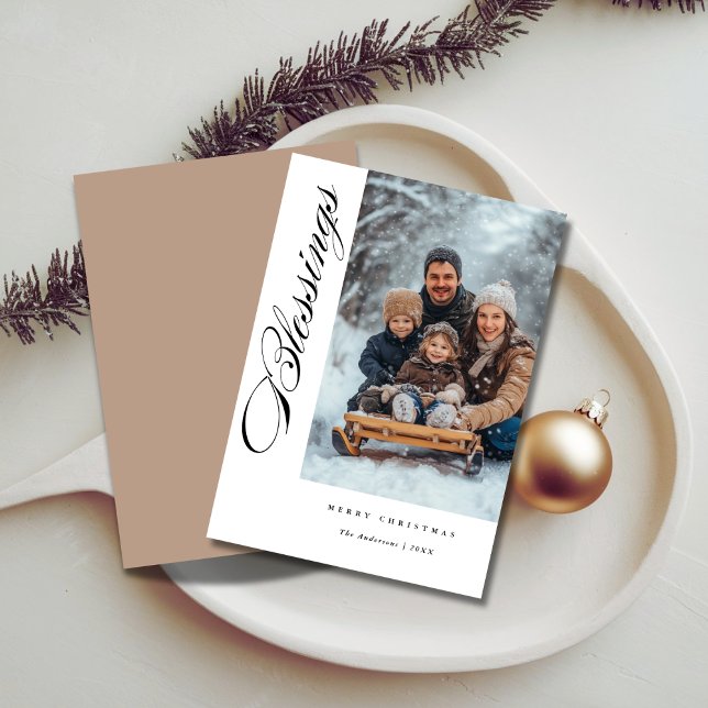 Bénédictions Simple Carte Photo de Noël Religieux (Créateur téléchargé)