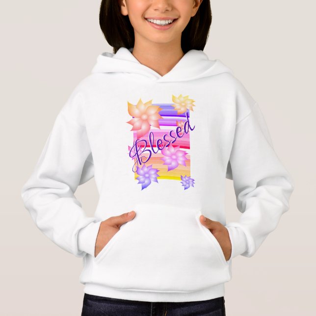 Béni Filles Sweat - shirt à capuche blanc (Devant)