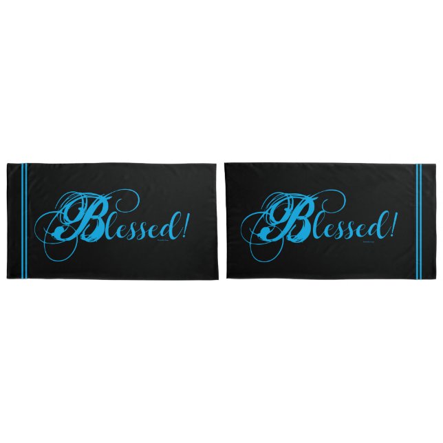 Béni ! Parure de taie d'oreiller {Noir/Bleu) (Dos-Set)
