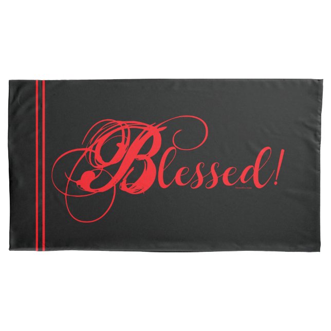 Béni ! Parure de taie d'oreiller (Noir/Rouge) (devant-gauche)