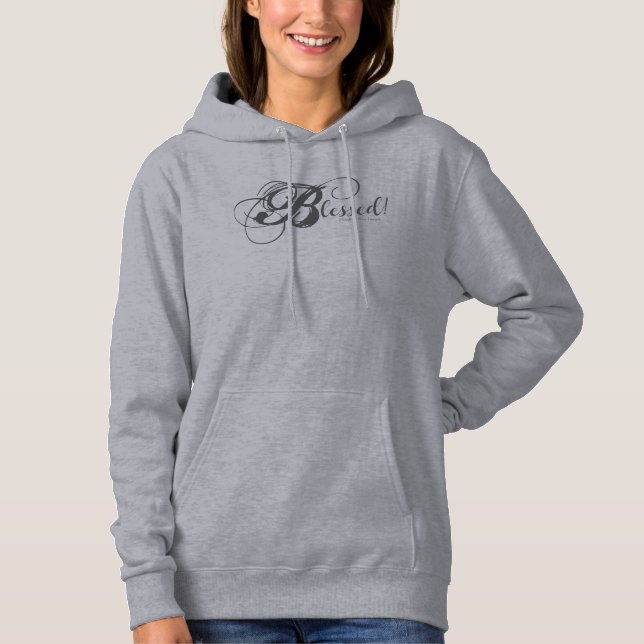 Bénie ! Sweat à capuche pour femmes (Gris/Charbon) (Devant)