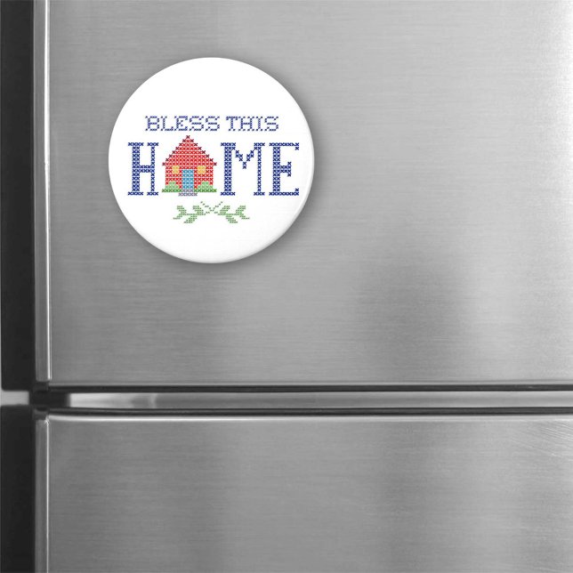 Bénir cet aimant domestique (Add a touch of warmth to your fridge or any magnetic surface with our "Bless This Home" magnet.)