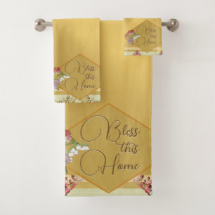"Bénissez cette maison" Floral d'or
