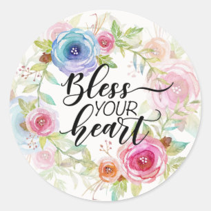 Bénissez votre coeur, bel autocollant floral