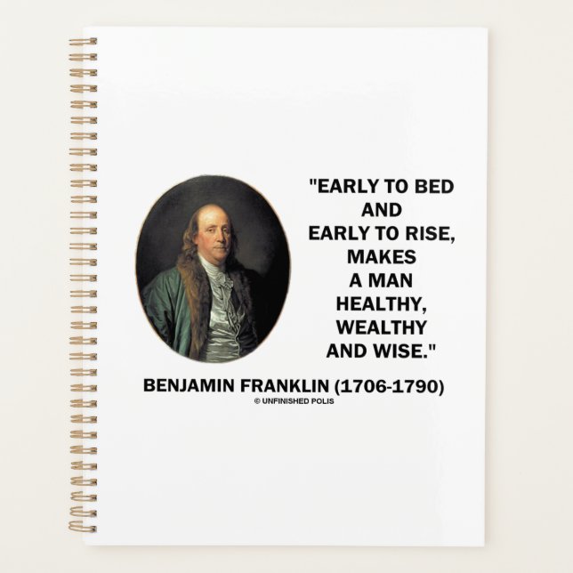 Benjamin Franklin Citation saine et riche (Devant)