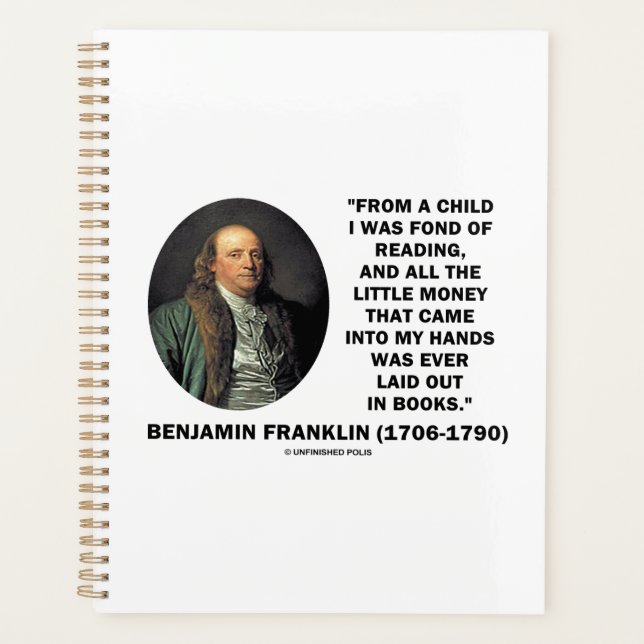 Benjamin Franklin Fond De Lecture Citation D'Argen (Devant)