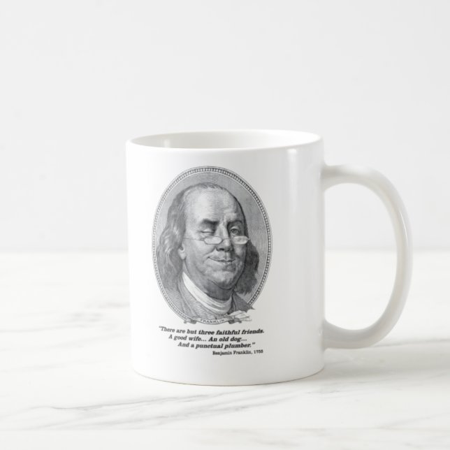 Benjamin Franklin mettant d'aplomb la tasse (Droite)