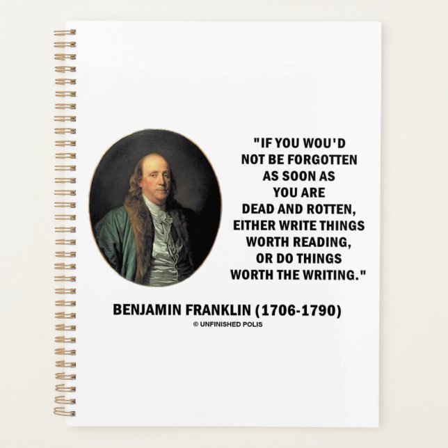 Benjamin Franklin Ne Pas être Oublié Lecture Écrit (Devant)