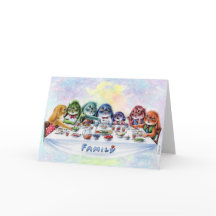 Benny Blue - Carte de voeux pliée pour le dîner en