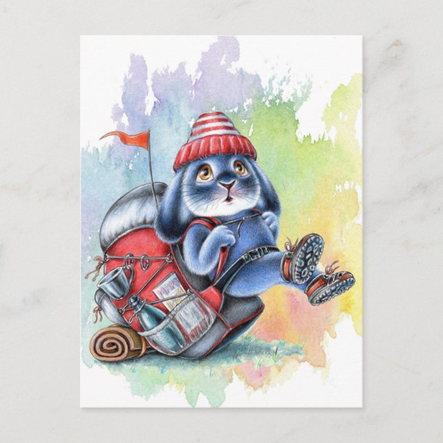 Benny Blue - Carte postale d'aventure de randonnée (Devant)