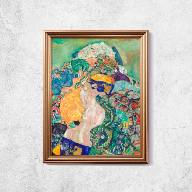 Berceau bébé Gustav Klimt 1978 Vieux tableau célèb (Gustav Klimt Baby Cradle 1978 Old Famous Painting Poster
)