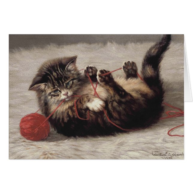 Berceau de chat, Un chat jouant avec une pelote de (Devant horizontal)