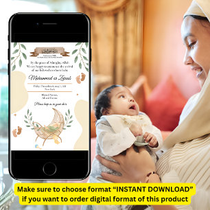 Berceau Unisex Musulman Baby Faire-part de naissan