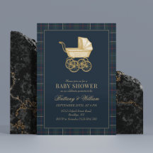 Berceau Vintage Invitation Classique Baby Shower 