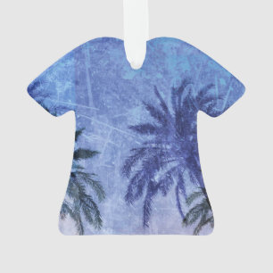 Bercelona Blue Palm tree Grunge Design Art numériq