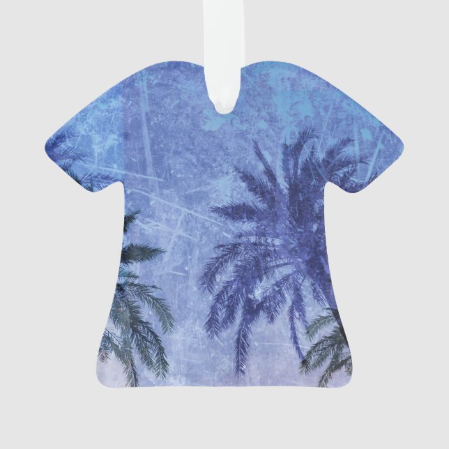 Bercelona Blue Palm tree Grunge Design Art numériq (dos)