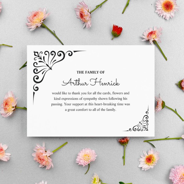 Bereavity Sympathy Funeral Merci Note (Créateur téléchargé)