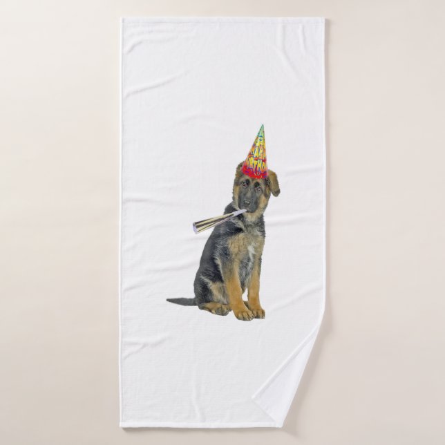 berger allemand Anniversaire (Serviette de bain)