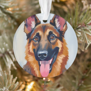 Berger Allemand   Chien Aquarelle Animal de Compag