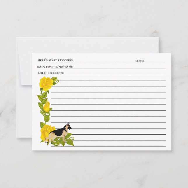 Berger allemand : De la carte de recettes de la cu (Devant)