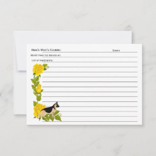 Berger allemand : De la carte de recettes de la cu