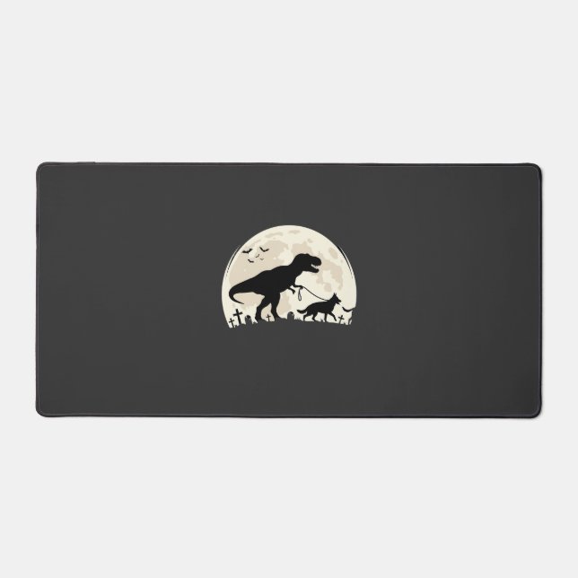 Berger Allemand Halloween Dinosaure Silhouette Lun (Recto)